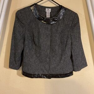 Worthington Women's Gray Jacket with Black Accents Size Medium